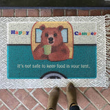 Happy Camper Funny Door Mat Rug Welcome Mat for Front Door, RV Camper Door Mat Outdoor