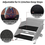 RV Step Covers,Wrap Around Camper Stair Rug,Trailer Step Carpet,23Inch Wide, Charcoal
