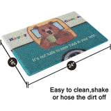 Happy Camper Funny Door Mat Rug Welcome Mat for Front Door, RV Camper Door Mat Outdoor