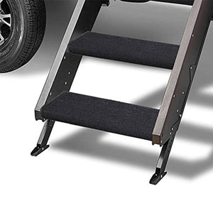 RV Step Covers,Wrap Around Camper Stair Rug,Trailer Step Carpet,23Inch Wide, Charcoal