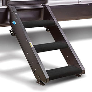 RV Step Covers,Wrap Around Camper Stair Rug,Trailer Step Carpet,23Inch Wide, Charcoal