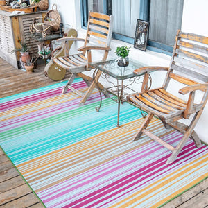 Stripes Outdoor Rugs for Patios, Outdoor Patio Rugs, Outdoor Area Rug for Patio Clearance, All Weather Outdoor Carpet for Front Porch
