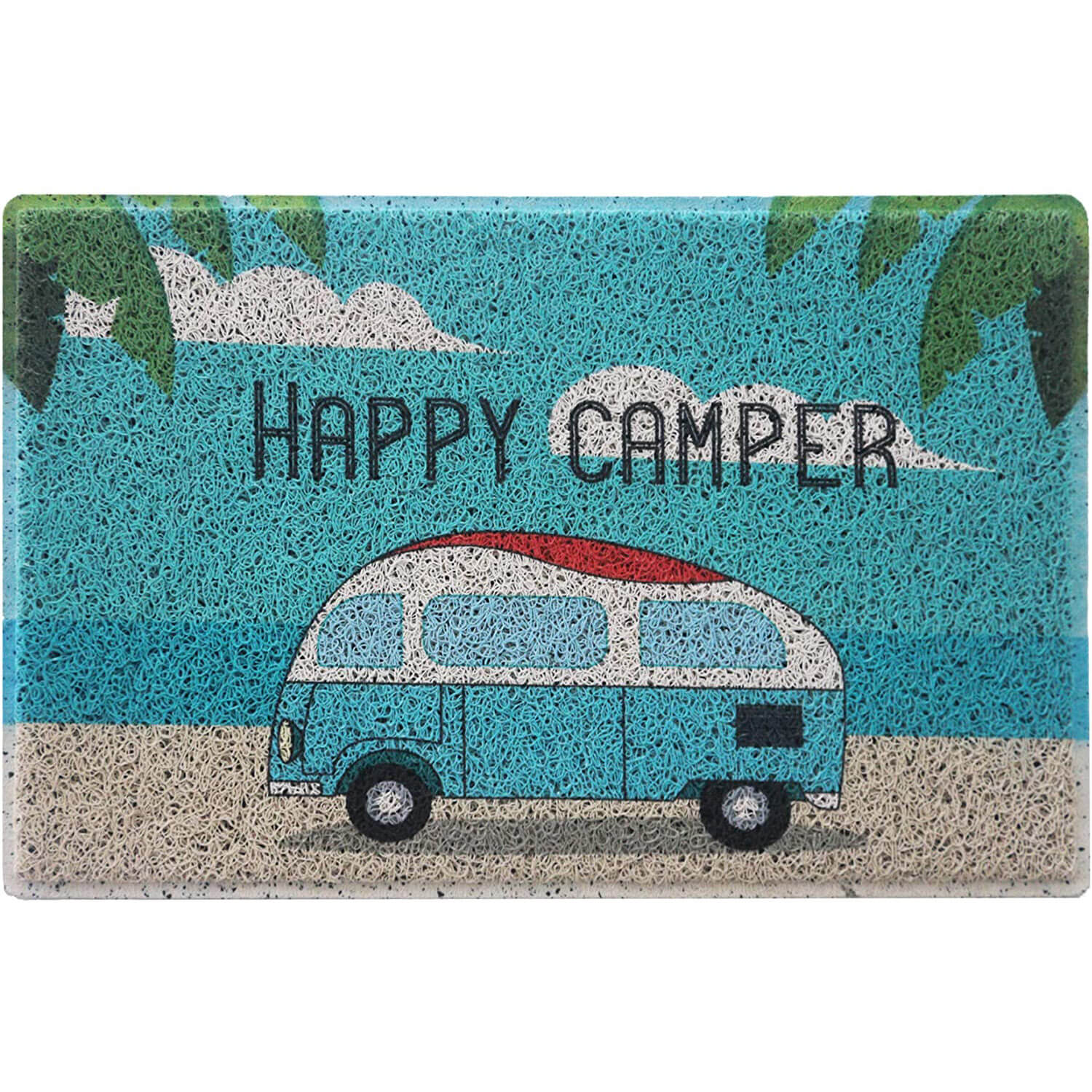 Vibrant and Durable Happy Camper Welcome Mat / Doormat / 