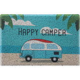 Happy Camper Funny Door Mat Rug Welcome Mat for Front Door, RV Camper Door Mat Outdoor