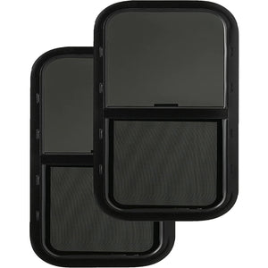 RV Murts Replacement RV Windows,15" W x 22"H DOT Certification Qualified Vertical Slide RV Windows,1-3/4’’ Wall Thickness 2Pcs w/Trim Ring
