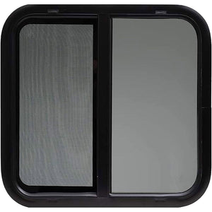 RV Murts Replacement RV Windows, 24"W x 22"H DOT Certification Qualified Horizontal Slide RV Windows,1-3/4’’ Wall Thickness w/Trim Ring