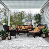 Stripes Outdoor Rugs for Patios, Outdoor Patio Rugs, Outdoor Area Rug for Patio Clearance, All Weather Outdoor Carpet for Front Porch