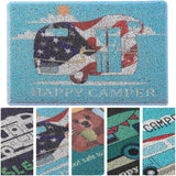 Happy Camper Funny Door Mat Rug Welcome Mat for Front Door, RV Camper Door Mat Outdoor