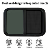 RV Murts Replacement RV Windows, 24"W x 15"H DOT Certification Qualified Horizontal Slide RV Windows,1-3/4’’ Wall Thickness w/Trim Ring