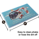 Happy Camper Funny Door Mat Rug Welcome Mat for Front Door, RV Camper Door Mat Outdoor