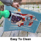 Happy Camper Funny Door Mat Rug Welcome Mat for Front Door, RV Camper Door Mat Outdoor