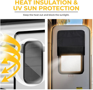 Foldable RV Sun Shade Windshield Blackout Shower Curtains Coverage RV Accessories Fits for Most RV Interior DoorWindow Oxford Materials Black(25"X16")