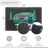 Happy Camper Funny Door Mat Rug Welcome Mat for Front Door, RV Camper Door Mat Outdoor
