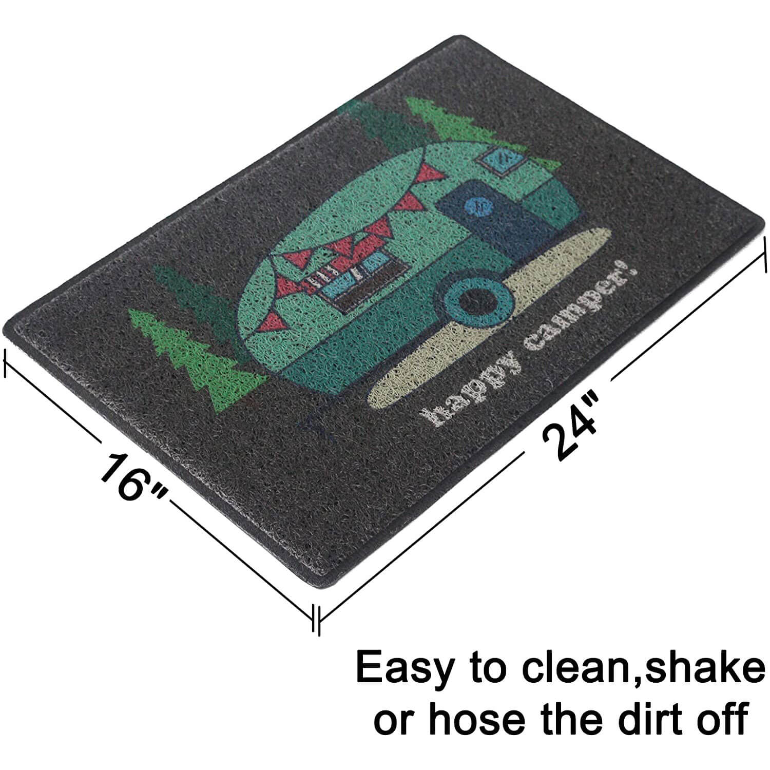 Rivers Edge Coir Door Mat 30in x 18in - Happy Camper