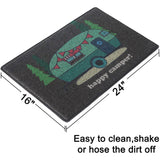 Happy Camper Funny Door Mat Rug Welcome Mat for Front Door, RV Camper Door Mat Outdoor