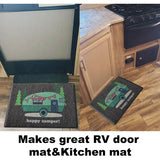 Happy Camper Funny Door Mat Rug Welcome Mat for Front Door, RV Camper Door Mat Outdoor