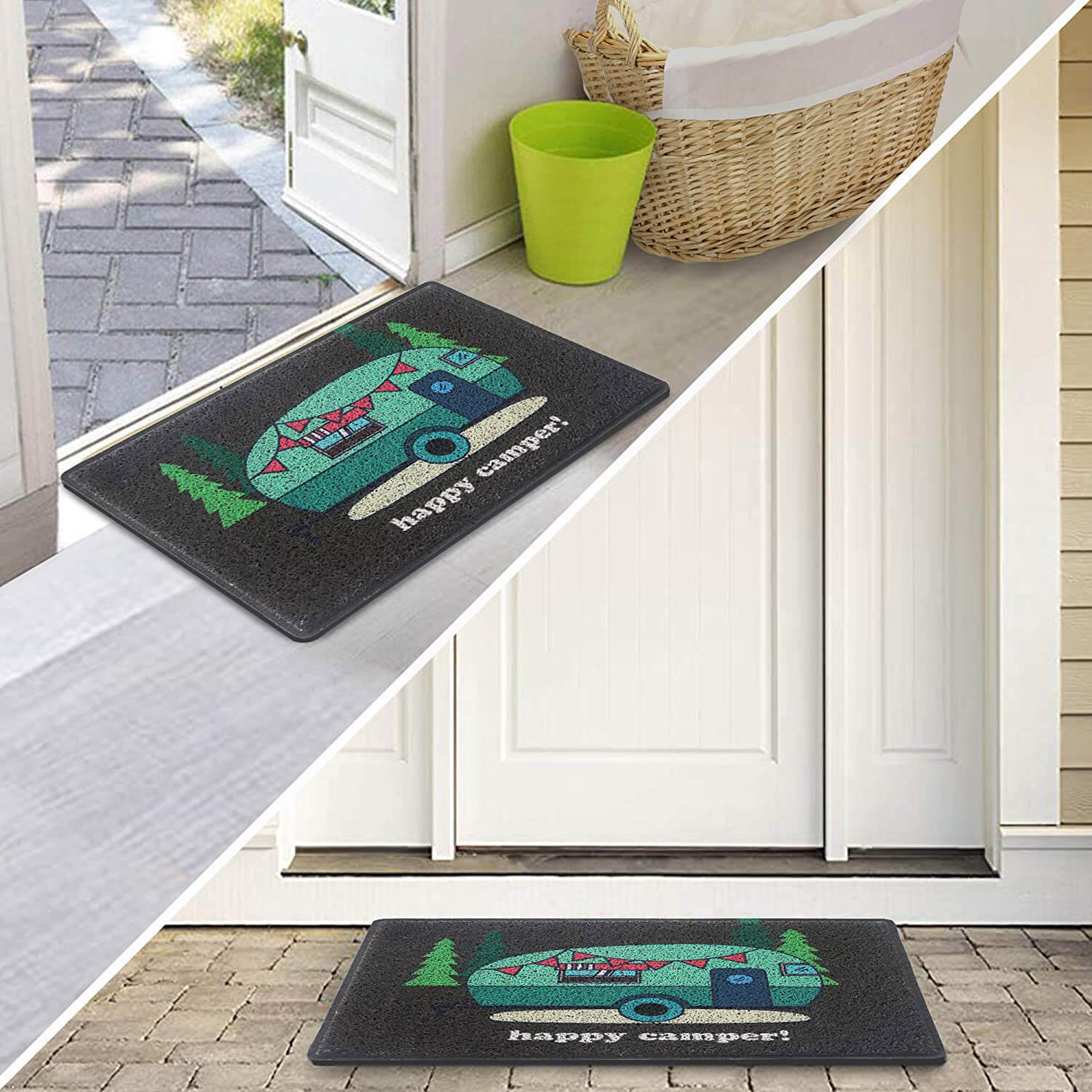 Happy Camper Funny Door Mat Rug Welcome Mat for Front Door, RV Camper – RV  murt