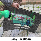 Happy Camper Funny Door Mat Rug Welcome Mat for Front Door, RV Camper Door Mat Outdoor