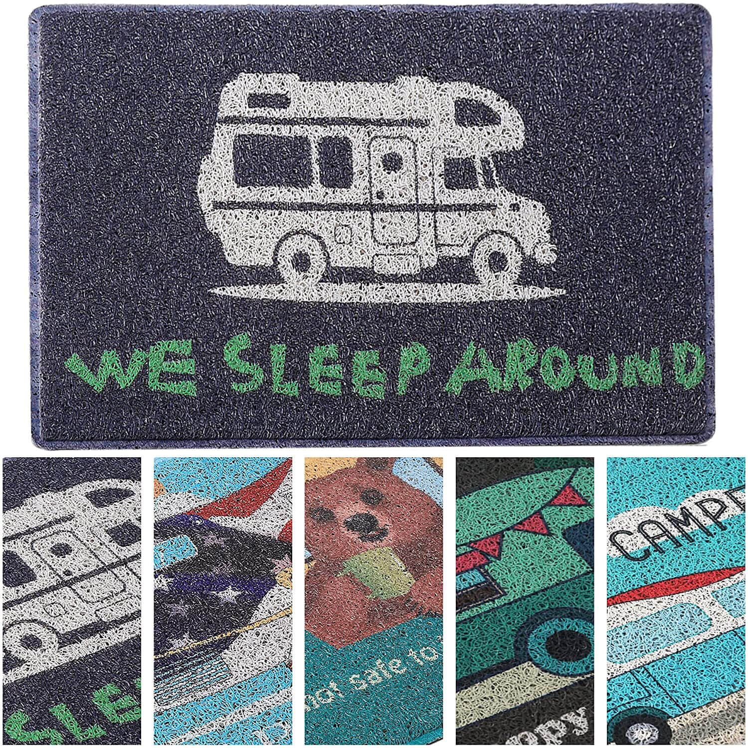 comfoyar Camper RV Door Mat, Home is Where We Park It Camping Door Mat for  Campervan Caravan Motorhomes, Decorative Camp Doormat for Indoor Outdoor