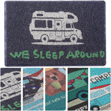 Happy Camper Funny Door Mat Rug Welcome Mat for Front Door, RV Camper Door Mat Outdoor