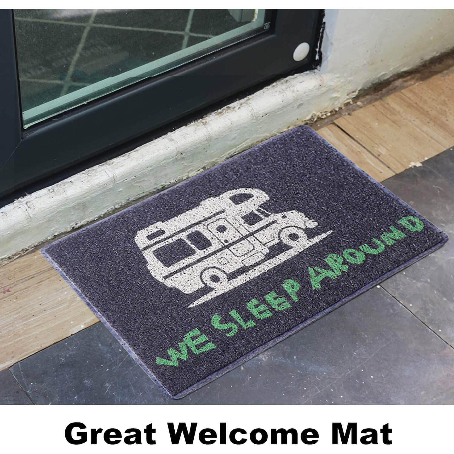 Funny Welcome Mat Personalized Doormat Happy Camper Welcome Doormat Camper  Door