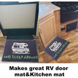 Happy Camper Funny Door Mat Rug Welcome Mat for Front Door, RV Camper Door Mat Outdoor