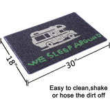 Happy Camper Funny Door Mat Rug Welcome Mat for Front Door, RV Camper Door Mat Outdoor