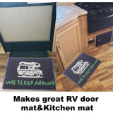 Happy Camper Funny Door Mat Rug Welcome Mat for Front Door, RV Camper Door Mat Outdoor