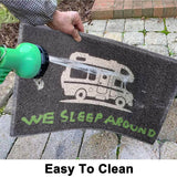 Happy Camper Funny Door Mat Rug Welcome Mat for Front Door, RV Camper Door Mat Outdoor