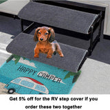 Happy Camper Funny Door Mat Rug Welcome Mat for Front Door, RV Camper Door Mat Outdoor