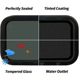 RV Murts Replacement RV Windows, 24"W x 15"H DOT Certification Qualified Horizontal Slide RV Windows,1-3/4’’ Wall Thickness w/Trim Ring