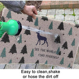Happy Camper Funny Door Mat Rug Welcome Mat for Front Door, RV Camper Door Mat Outdoor
