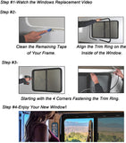 RV Murts Replacement RV Windows, 30" W x 20" H DOT Certification Qualified EXIT RV Windows,1-3/4’’ Wall Thickness w/Trim Ring
