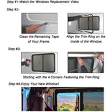 RV Murts Replacement RV Windows, 1 pieces 30"W x 15" H DOT Certification Qualified Horizontal Slide RV Windows ,1-3/4’’ Wall Thickness w/Trim Ring