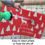 Happy Camper Funny Door Mat Rug Welcome Mat for Front Door, RV Camper Door Mat Outdoor